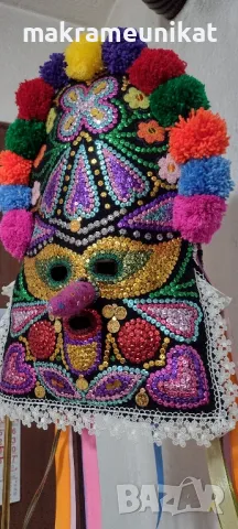 Кукерска маска, гугла, уникат, арт, ръчна изработка, декорация , снимка 11 - Декорация за дома - 41588628