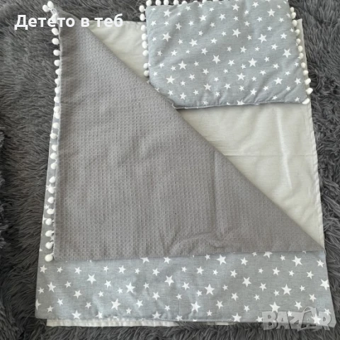 Летен комплект за количка против изпотяване с капитон и памук, сив, снимка 1