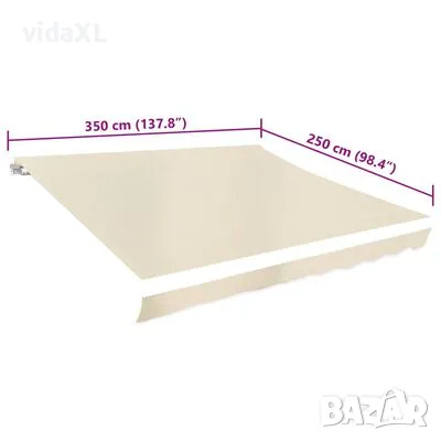 vidaXL Платно за тента, кремаво, 350x250 с（SKU:143702）, снимка 4 - Градински мебели, декорация  - 48391898