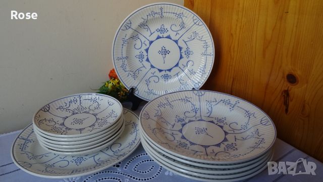 Античен комплект голям супник и чинии за супа 1925г и десерт 1968г.., снимка 10 - Чинии - 45596488
