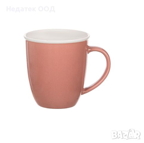Чаша, за кафе и капучино, овална, пепелно розово, 355мл, снимка 1 - Чаши - 45320754