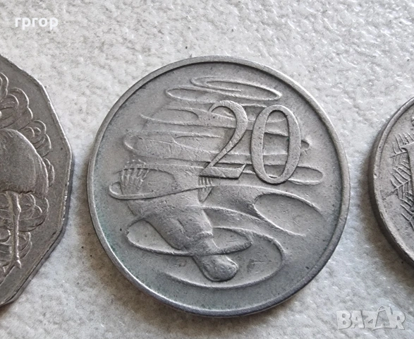 Австралия. Лот .5, 10 ,20, 50 цента. 4  бройки. С ликът на Елизабет II , като млада., снимка 3 - Нумизматика и бонистика - 44462339