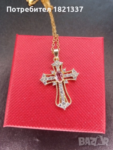Дамско колие с кръст , снимка 2 - Колиета, медальони, синджири - 51897726