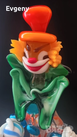 Фигурка клоун изработена от Муранско стъкло , снимка 4 - Фигурки - 53140072
