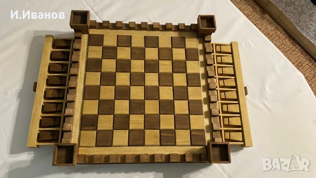 Шах дървен, ръчна изработка (Обновена с допълнение), снимка 3 - Шах и табла - 45557842
