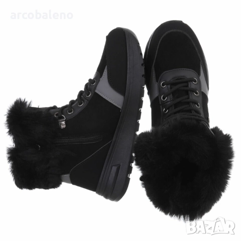 Дамски зимни боти до глезена с връзки, 5цвята , снимка 7 - Дамски боти - 51879543