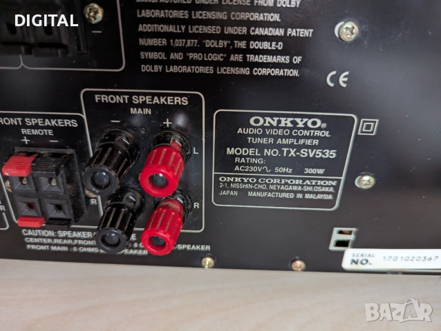  ONKYO TX-SV535, снимка 4 - Ресийвъри, усилватели, смесителни пултове - 53876529