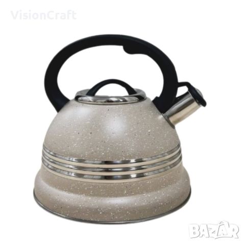 Луксозен чайник от неръждаема стомана и мраморно покритие, 3L, снимка 1 - Аксесоари за кухня - 45145649