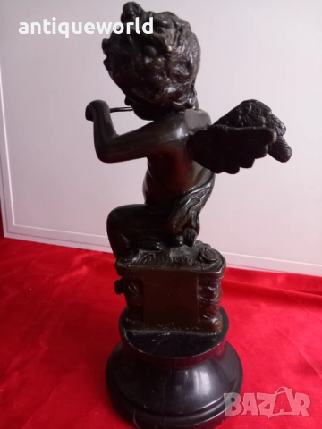 H.Moreau,  Бронзова Статуетка Херувим, Свирещ Ангел, снимка 3 - Антикварни и старинни предмети - 53129061