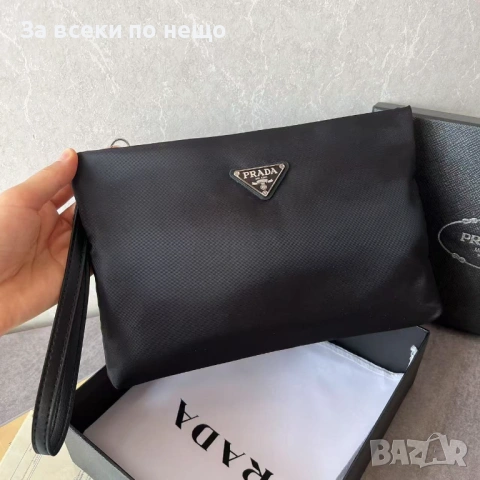 Prada Черна Чанта Тип Клъч С Торбичка На Марката Код 66Btq13, снимка 6 - Чанти - 53753980