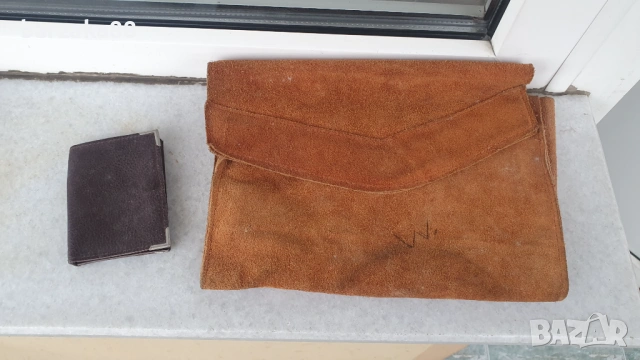 Стара кожена чанта + Калъфче за ключове