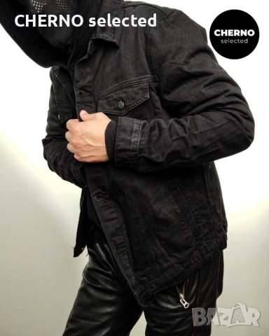 Мъжко черно дънково • деним яке SAINT MORTA Denim Jacket – размер L , снимка 6 - Якета - 53850783