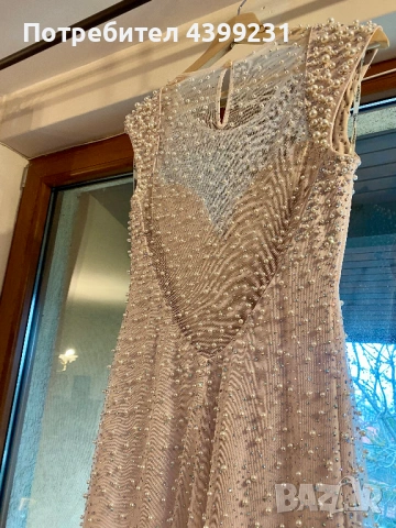 Луксозна дизайнерска бална рокля с перли и кристали - S/M, снимка 16 - Рокли - 54203219