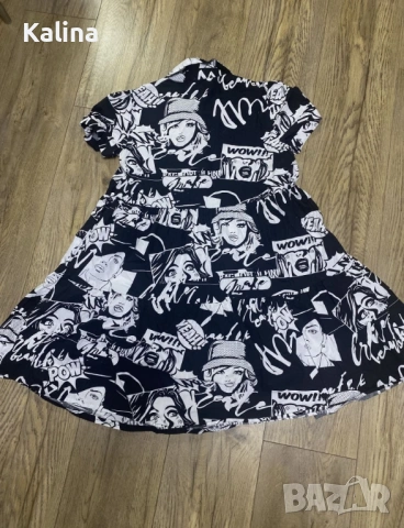 Рокля с цип MOHITO, размер 32, принт тип “комикс”, снимка 2 - Рокли - 53067675