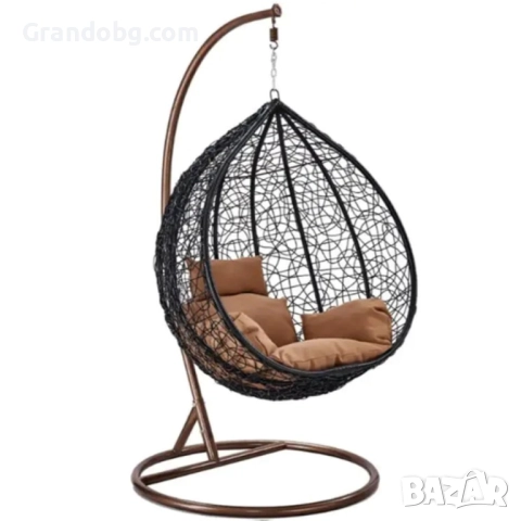 Градиснки комплект - Висящ Ратанов стол до 200кг. + Ратанови маса и 2 стола Relax, снимка 4 - Дивани и мека мебел - 52107768