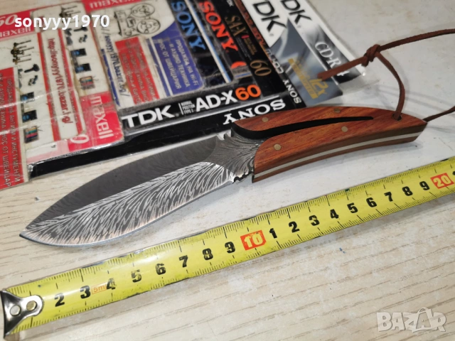 НОЖ С ДЪРВЕНА ДРЪЖКА И ВРЪВ 2102261612, снимка 8 - Ножове - 53573520