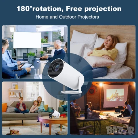 Преносим видеопроектор 4K, HDMI, USB, Android, Wi-Fi 6, BT 5.0, 130" екран, снимка 9 - Плейъри, домашно кино, прожектори - 51397100