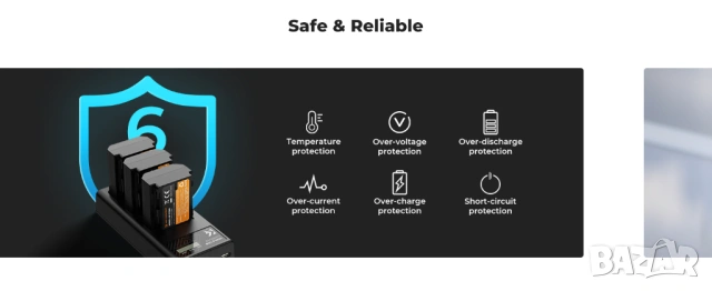 НОВ K&F Concept NP-FZ100 комплект 3 батерии + LCD зарядно , снимка 9 - Батерии, зарядни - 53625003