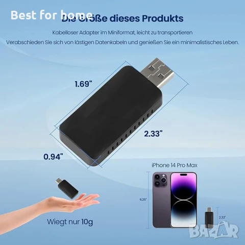 LIAMORFE 2 в 1 USB безжичен CarPlay Android адаптер за кола, снимка 5 - Аксесоари и консумативи - 50663518