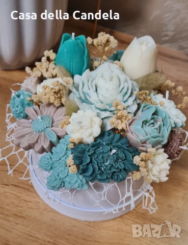 Букет от соеви свещи, снимка 8 - Декорация за дома - 51021353
