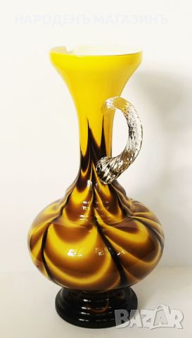 OPALINE - FLORENCE – Италианска висока ваза или кана от цветно стъкло, снимка 3 - Други ценни предмети - 45810430