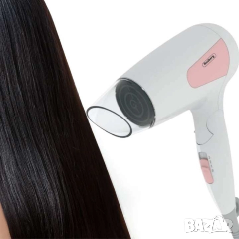 Сешоар Rosberg, 1200W, Сгъваема дръжка, 1 скорост, 3 настройки на температурата