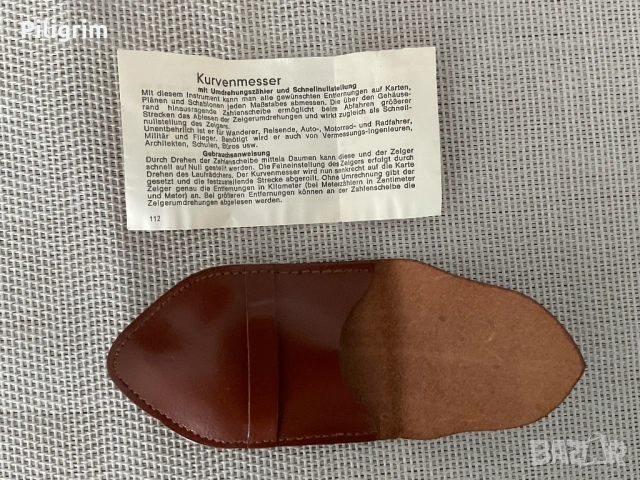 Античен курвиметър с кожен калъф. Германия., снимка 4 - Колекции - 53791597