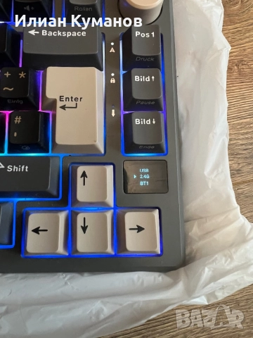 Геймърска безжична клавиатура .Червени суичове .Нова !, снимка 5 - Клавиатури и мишки - 52369707