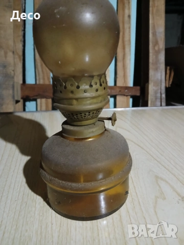 Стара стъклена газова лампа., снимка 2 - Други ценни предмети - 53581344