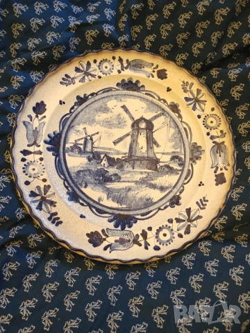 Delft антикварна  оригинална чиния за стена 