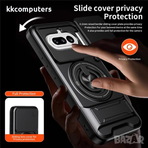 Магнитен Калъф за Nothing Phone (4a) с Пръстен и Капаче за Камера - PC+TPU, 360° стойка, 5 цвята, снимка 11 - Калъфи, кейсове - 54087390