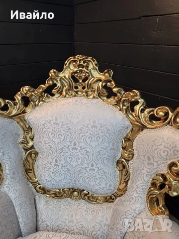 Италианска барокова холна гарнитура , снимка 3 - Дивани и мека мебел - 53698130