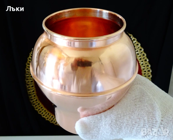 Шведска медна чаша за вино,халба,чиста червена мед. , снимка 4 - Антикварни и старинни предмети - 54160424