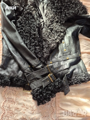 Елегантно кожено яке естествена кожа и яка, снимка 2 - Якета - 53690183