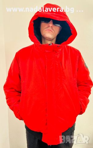 Зимно яке Born Rich London Mens Emarnos Hooded Jacket Red, снимка 2 - Якета - 46229638