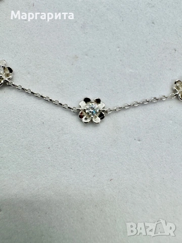 Сребърна гривна с мойсанит (диамант) 0.5 карата, снимка 2 - Гривни - 53306163