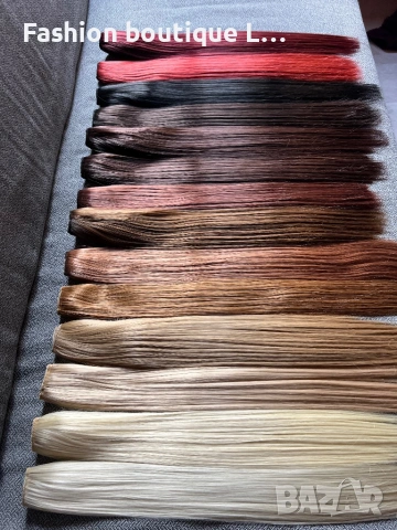 Нова коса екстеншън на треса с дължина 60 см. ширина 25 см. тегло 100 гр. с 5 щипки тик-так ❤️