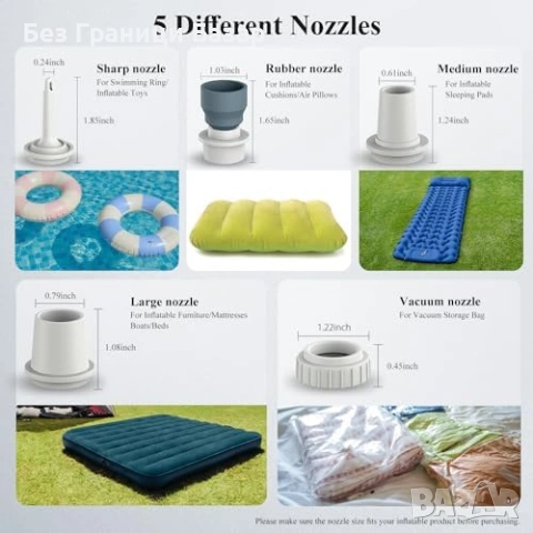 Нова Преносима помпа за надуваеми изделия вакуум торби и къмпинг матрак, снимка 3 - Други стоки за дома - 53888149