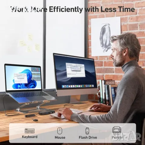 uni USB 3.0 превключвател, 4 порта USB превключвател към 2 компютъра, с дистанционно управление, снимка 3 - Друга електроника - 49805287