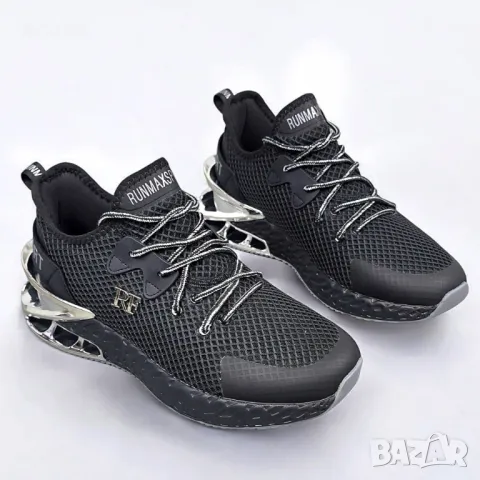 Уникални черно-сребристи мъжки маратони № 41 нови, снимка 3 - Маратонки - 50261486