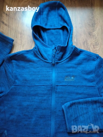 Jack Wolfskin Men Aquila Hooded Royal Blue - мъжко поларено горнище С, снимка 3 - Спортни дрехи, екипи - 53276133