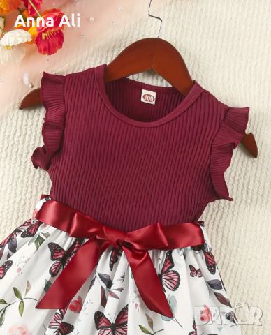 Страхотна лятна рокличка в цвят бордо, снимка 3 - Детски рокли и поли - 45651017