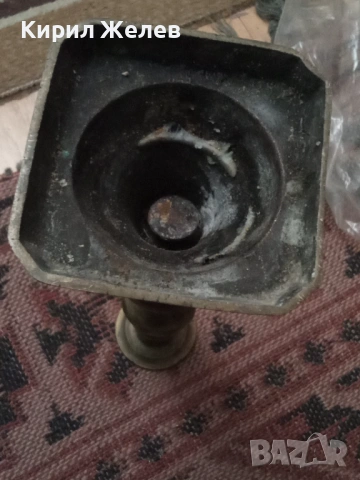 Античен месингов свештник 54274, снимка 6 - Антикварни и старинни предмети - 53637658