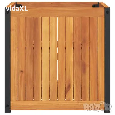 vidaXL Градинска кашпа 45x45x44 см масивна акация и стомана(SKU:367610), снимка 4 - Други - 49419986