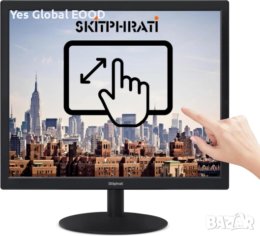 SKitphrati 17" тъч монитор с 10-точков мултитъч черен, снимка 2 - Монитори - 52849267