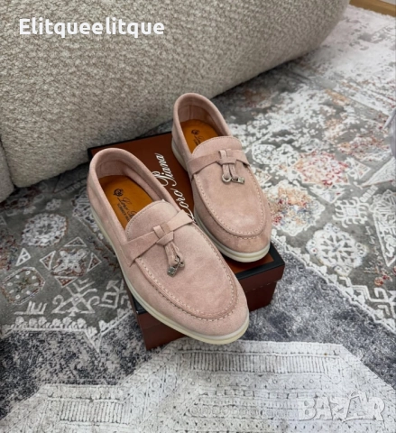 мокасини от естествен велур loro piana 