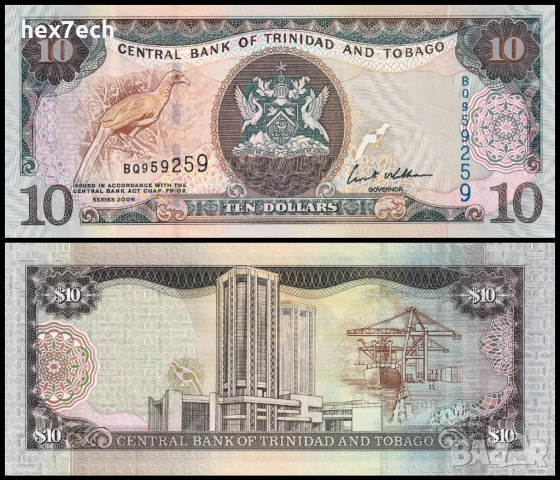 ❤️ ⭐ Тринидад и Тобаго 2006 10 долара UNC нова ⭐ ❤️