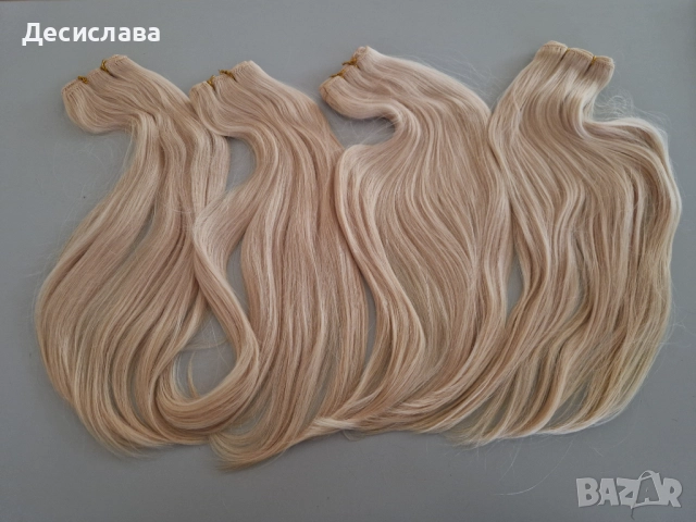 Естествена, гъста, руса коса подходяща трайно поставяне!