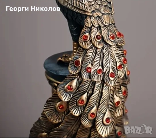 Декоративна статуя на паун , снимка 3 - Декорация за дома - 51311502