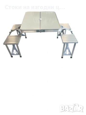 Комплект сгъваема маса с вградени 4 стола за къмпинг,риболов,пикник,туризъм, снимка 2 - Маси - 53241288
